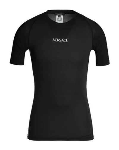 Versace Man T-shirt Black Size Xl Polyester, Elastane, Polyamide
