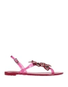 Nanumea Woman Thong Sandal Fuchsia Size 9 Rubber In Pink