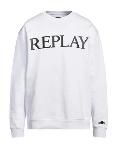 Replay Man Sweatshirt White Size Xl Cotton