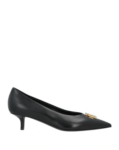 BURBERRY BURBERRY WOMAN PUMPS BLACK SIZE 6.5 LEATHER