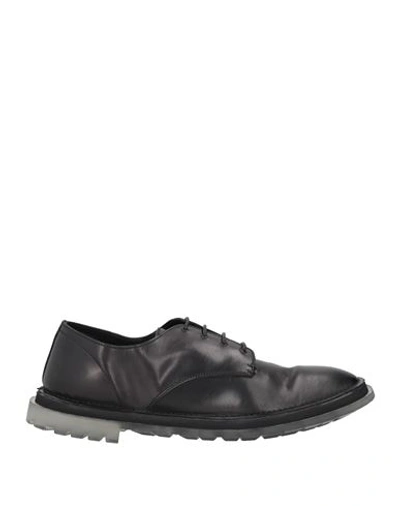 Premiata Man Lace-up Shoes Black Size 12 Leather