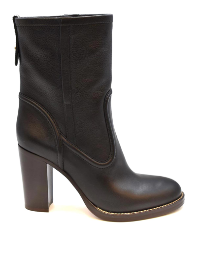 Chloé Leather Boots In Black