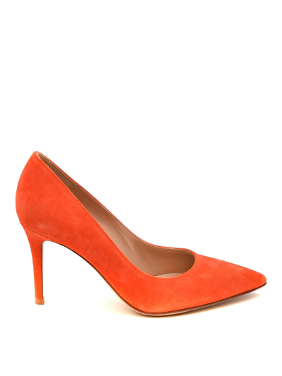 Gianvito Rossi Leather Pumps In Orange