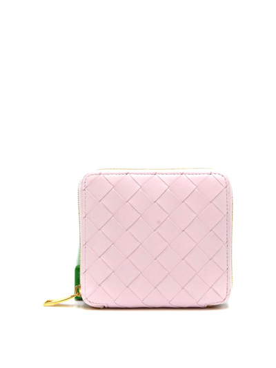 Bottega Veneta Leather Wallet In Pink