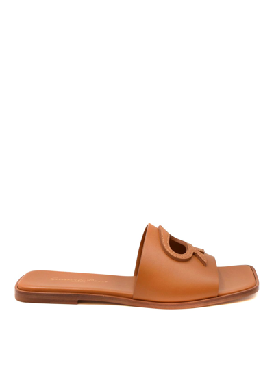 Gianvito Rossi Leather Sandals In Brown