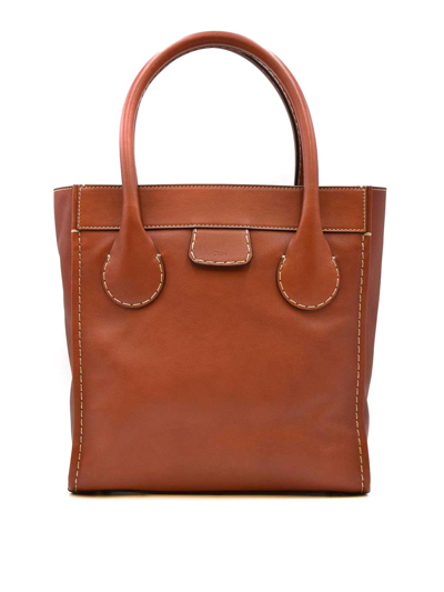Chloé Leather Bag In Marrón