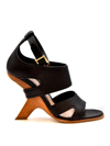 Alexander Mcqueen No.13 105 Wedge Leather Sandals In Black