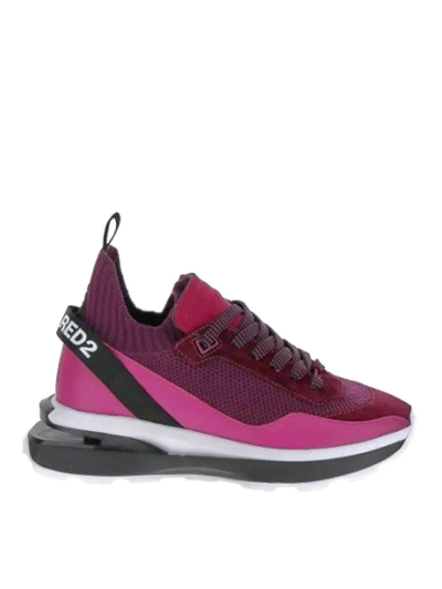 Dsquared2 Purple Leather Sneakers In Fuchsia