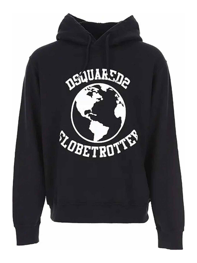 Dsquared2 Cotton Sweatshirt In Negro