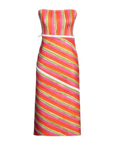 Dsquared2 Woman Midi Dress Red Size 6 Polyester, Elastane