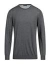 Drumohr Man Sweater Lead Size 44 Silk In Grey