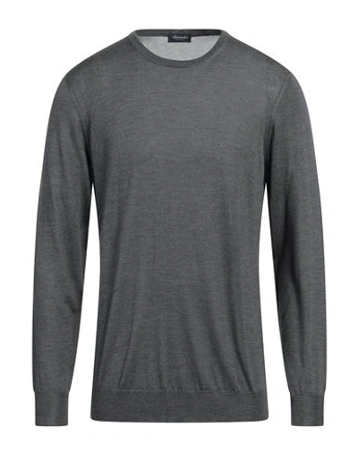 Drumohr Man Sweater Lead Size 44 Silk In Grey