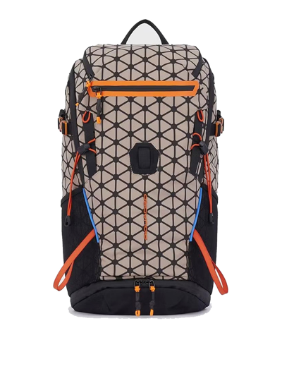 Piquadro Fabric Hiking Backpack In Multicolor