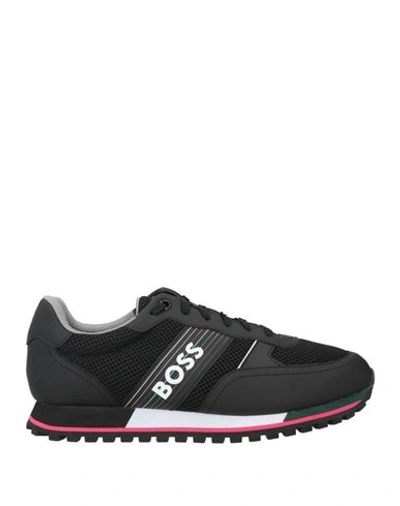 Hugo Boss Boss Man Sneakers Navy Blue Size 13 Textile Fibers In Black