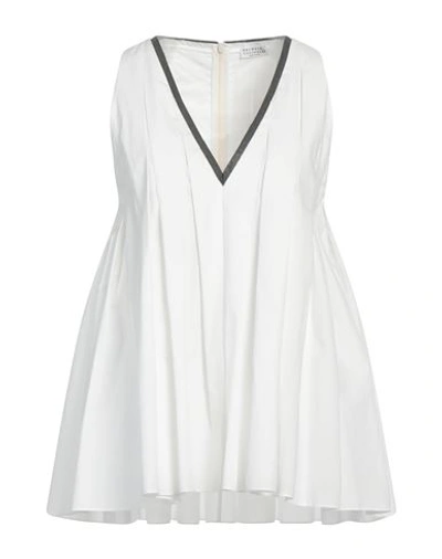Brunello Cucinelli Woman Top White Size Xs Cotton, Brass
