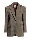 Sandro Woman Blazer Military Green Size 10 Viscose, Polyester, Elastane In Green