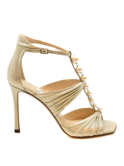 Jimmy Choo Leather Sandals In White