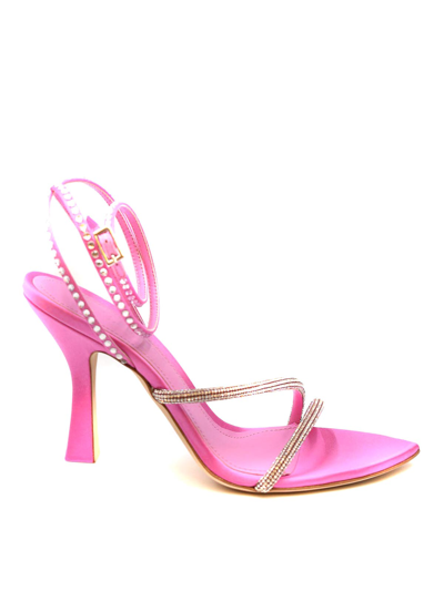 3juin Satin Sandals In Fucsia