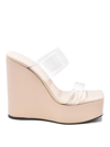 Giuseppe Zanotti Meissa Plexi Wedge Sandals In Beis