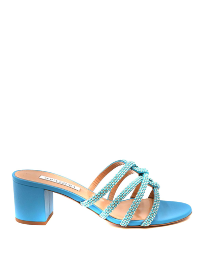 Aquazzura Leather Sandals In Azul