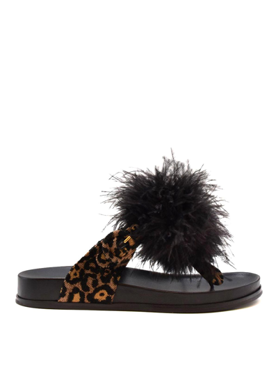 Aquazzura Leather Sandals In Estampado Animalier