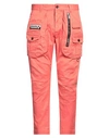 Dsquared2 Man Pants Coral Size 32 Cotton, Elastane In Red