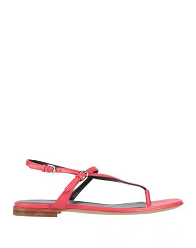 Emporio Armani Woman Thong Sandal Red Size 11.5 Leather