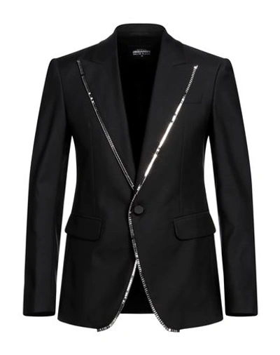 Dsquared2 Man Blazer Black Size 38 Virgin Wool, Silk