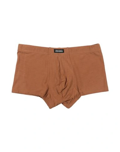 Zegna Man Boxer Camel Size Xxl Modal, Elastane In Beige