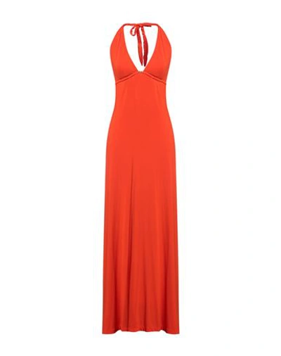 Heidi Klein Woman Maxi Dress Orange Size 6 Modal, Elastane