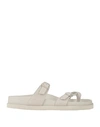Birkenstock Double-buckle Leather Sandals In Off White