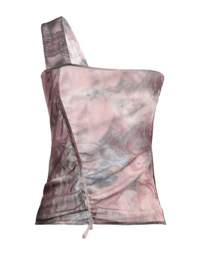 Balmain Woman Top Pink Size 2 Polyamide