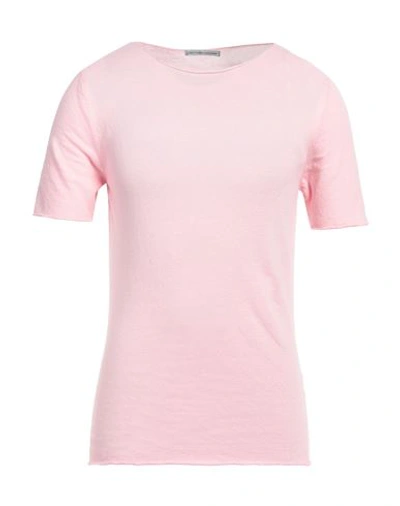 Grey Daniele Alessandrini Man Sweater Pink Size 40 Linen, Cotton