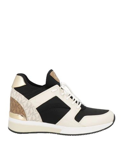 Michael Michael Kors Woman Sneakers Black Size 7.5 Soft Leather, Textile Fibers
