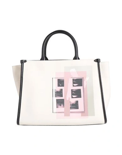 Lanvin Woman Handbag Cream Size - Rubber, Zamak, Calfskin In White