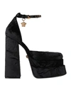 Versace Woman Pumps Black Size 8 Textile Fibers