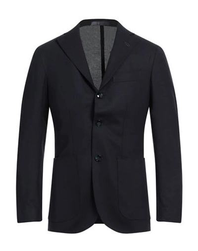 Barba Napoli Man Blazer Midnight Blue Size 44 Virgin Wool, Silk, Linen