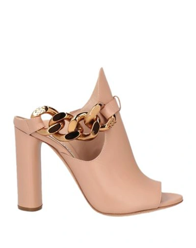 Casadei Woman Sandals Blush Size 8 Leather In Pink
