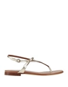 Emporio Armani Woman Thong Sandal Platinum Size 8.5 Leather In Grey