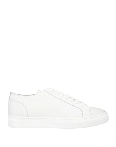 Doucal's Man Sneakers White Size 10.5 Soft Leather