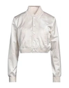 Mm6 Maison Margiela Woman Jacket Off White Size 8 Cotton, Polyester