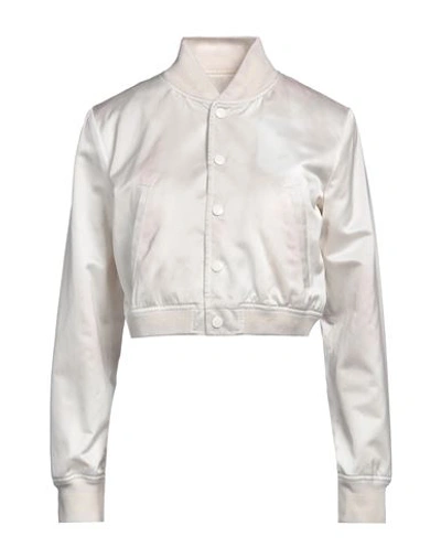 Mm6 Maison Margiela Woman Jacket Off White Size 4 Cotton, Polyester