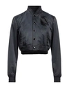Mm6 Maison Margiela Woman Jacket Black Size 6 Cotton, Polyester