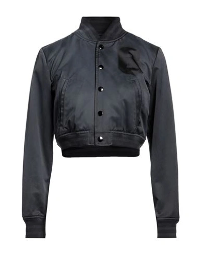 Mm6 Maison Margiela Woman Jacket Black Size 6 Cotton, Polyester