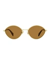 Lanvin Oval Lnv116s Sunglasses Woman Sunglasses Brown Size 57 Metal, Acetate