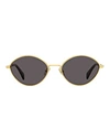 Lanvin Oval Lnv116s Sunglasses Woman Sunglasses Black Size 57 Metal, Acetate