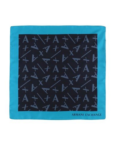 Armani Exchange Woman Scarf Midnight Blue Size - Silk