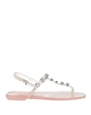 SERGIO ROSSI SERGIO ROSSI WOMAN THONG SANDAL TRANSPARENT SIZE 7 RUBBER
