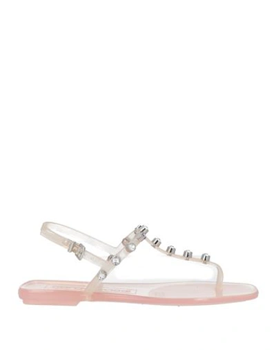 Sergio Rossi Woman Thong Sandal Transparent Size 9 Rubber