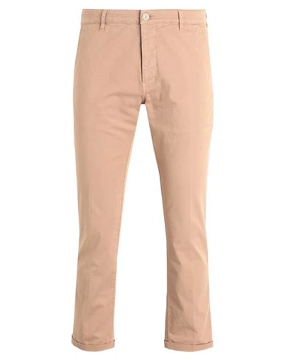 Pence Man Pants Camel Size 34 Cotton, Elastane In Beige